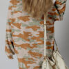 Dearlove Multicolour Retro Camouflage Print Exposed Seam Patchwork Drop Shoulder Sweatshirt