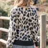 Carbon Grey Leopard Drop Shoulder Baggy Sweater
