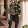 Brown Leopard Camo Patchwork Oversize Shacket