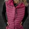 Silvery Plush Collared Quilted Zipped Puffer Vest