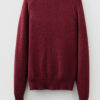 Burgundy Contrast Lace Frilled Trim Raglan Sleeve Sweater