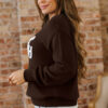 Chicory Coffee Howdy Embroidered Graphic Western Sweater