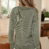 Four Leaf Clover Mineral Wash V Neck Knit Exposed Seam Drop Shoulder Loose Sweater