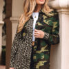Brown Leopard Camo Patchwork Oversize Shacket