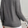 Jet Stream Lace Trim Patchwork Buttoned Cuffs Loose Sweater