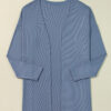 Ashleigh Blue Solid Color Rib Knit Open Front Tunic Cardigan