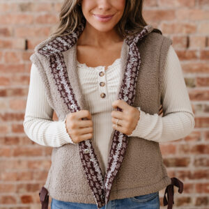 Goat Side Bows Sherpa Fleece Vest