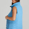 Silvery Plush Collared Quilted Zipped Puffer Vest