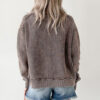 Evergreen Mineral Wash Exposed Seam Patchwork Knit Open Sweater Cardigan