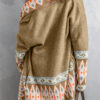 Brown Aztec Print Open Front Knitted Cardigan
