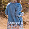 Brown Aztec Print Open Front Knitted Cardigan