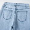 Beau Blue Bow Knot Side Detail Straight Leg Loose Jeans