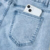 Beau Blue Bow Knot Side Detail Straight Leg Loose Jeans