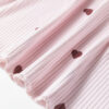 Light Pink Valentine Heart Shape Print Ribbed Knit Short Lounge Set