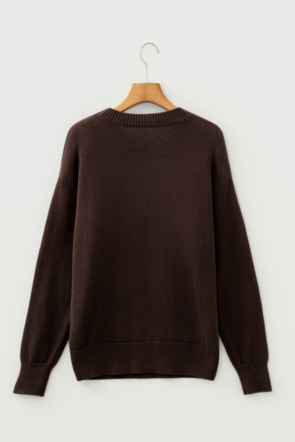 Chicory Coffee Howdy Embroidered Graphic Western Sweater