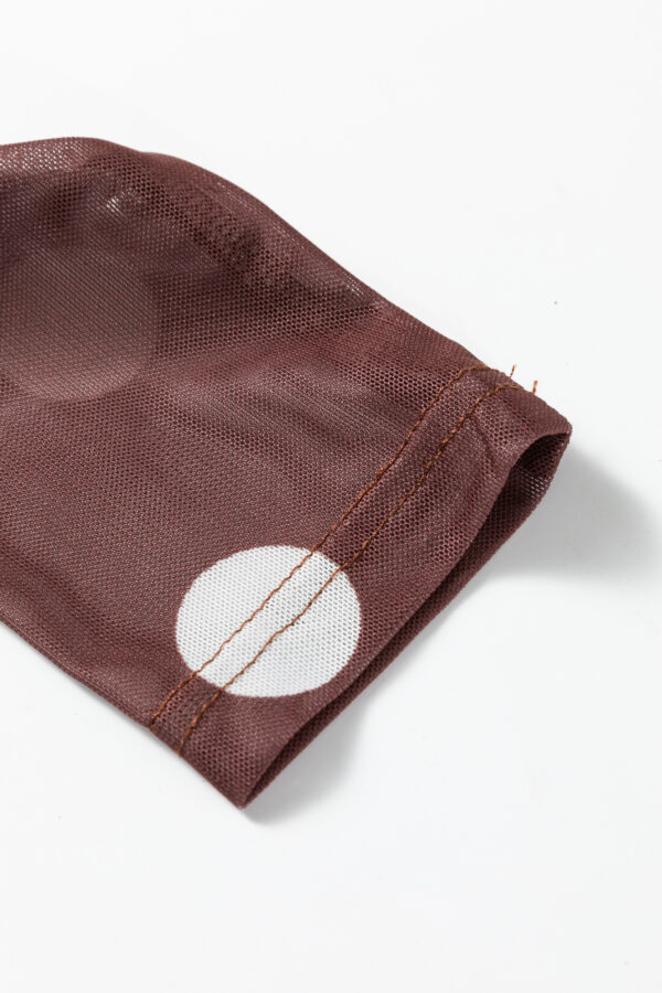 Black Vintage Polka Dot Print Mesh Long Sleeve Bodysuit