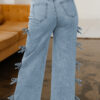 Beau Blue Bow Knot Side Detail Straight Leg Loose Jeans