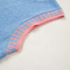 Sky Blue Contrast Trim Round Neck Sleeveless Sweater