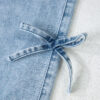 Beau Blue Bow Knot Side Detail Straight Leg Loose Jeans