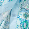 Sky Blue Paisley Print Puff Sleeve Loose Shirt