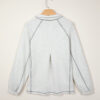 Light Grey Half Zip Stand Neck Seam Detail Long Sleeve Top