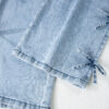 Beau Blue Bow Knot Side Detail Straight Leg Loose Jeans