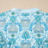 Sky Blue Paisley Print Puff Sleeve Loose Shirt
