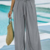 Medium Grey Knotted Drop Waist Split Leg Relaxed Pants