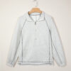 Light Grey Half Zip Stand Neck Seam Detail Long Sleeve Top