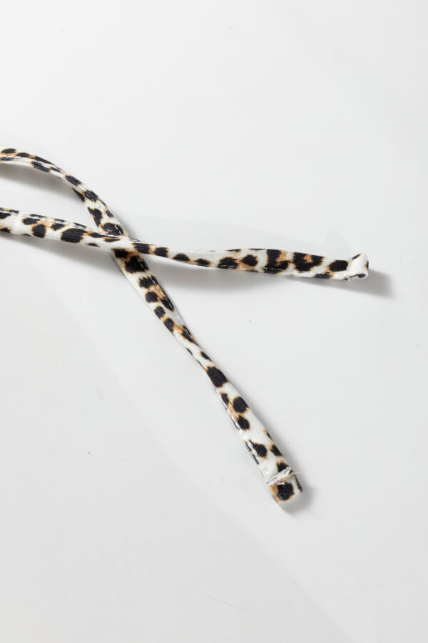 Black Leopard Contrast Drawstring Hood Drop Shoulder Loose Top