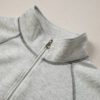 Light Grey Half Zip Stand Neck Seam Detail Long Sleeve Top