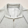 Light Grey Half Zip Stand Neck Seam Detail Long Sleeve Top