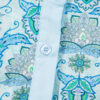 Sky Blue Paisley Print Puff Sleeve Loose Shirt