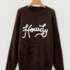 Chicory Coffee Howdy Embroidered Graphic Western Sweater