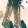 Green Black&Gold Gradient Sequined Pants