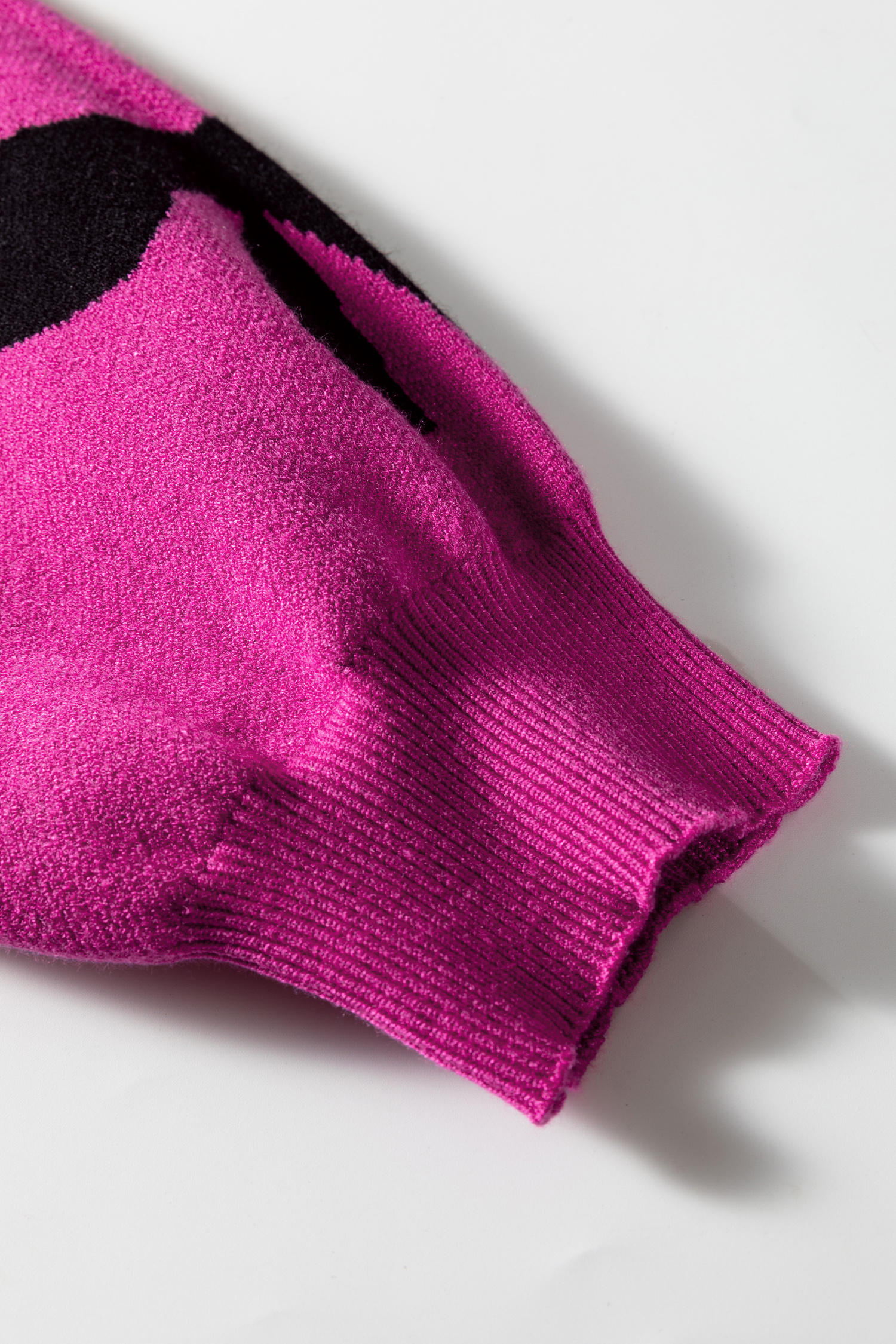 Smoke Gray Pearl Embellished Bow Pattern Loose Sweater - Image 10