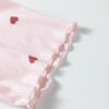 Light Pink Valentine Heart Shape Print Ribbed Knit Short Lounge Set