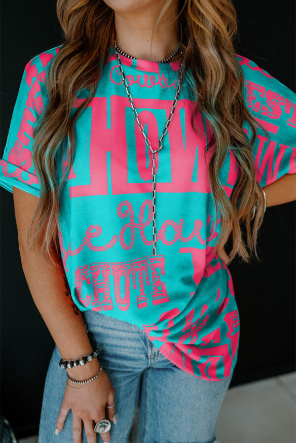 Dark Grey Howdy Cowboy Letter Printed Western Fashion Tee