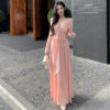 French Style Pure Seductive Pink Strapless Dress for Women, Autumn Winter Cardigan Matching Long Dress Set
