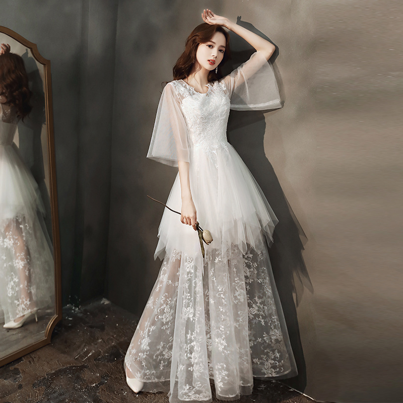 white-evening-dress-female-party-temperament