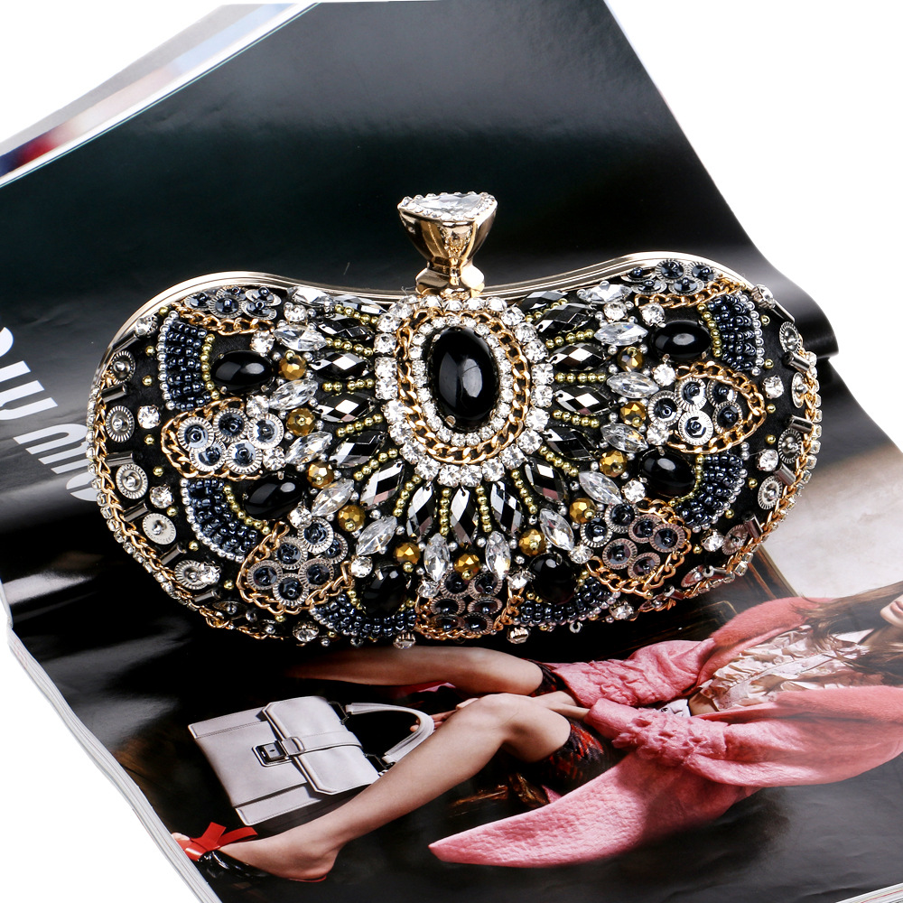 embroidered retro evening bag vintage banquet clutch for women