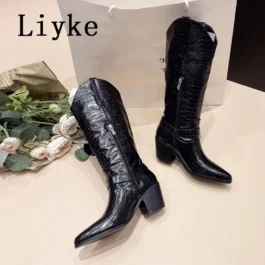 Fashion Cool Riding Western Cowboy Knee High Boots