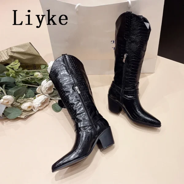 Fashion Cool Riding Western Cowboy Knee High Boots