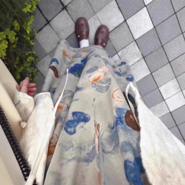 Floral Watercolor Print Strap Dress for Women, Summer Elegant Style, Petite-Friendly, Slim Fit, Long Dress