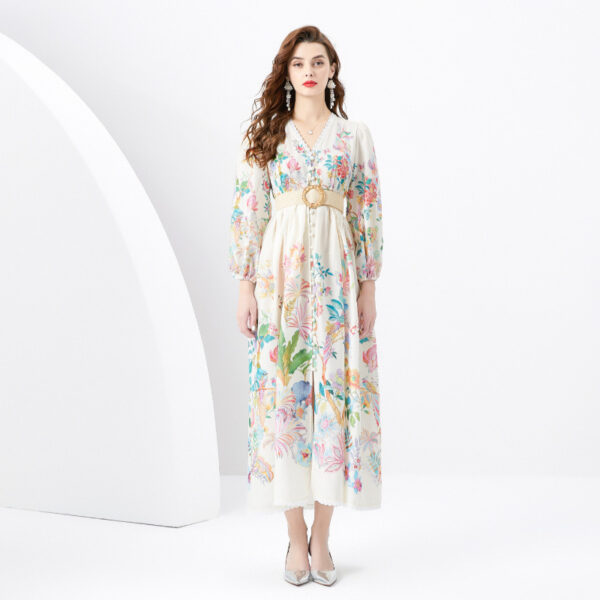 Slim Fit Long Printed Dress – Stylish Women’s Maxi