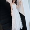 White Suspender Evening Party Dress – Elegant Birthday & Celebration Dress