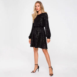 Glittering Beaded Dress For Holiday Party