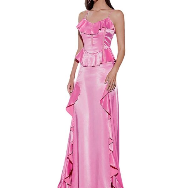 Luxury Sequins Ruffled Design Dress – Premium Evening Statement Wear