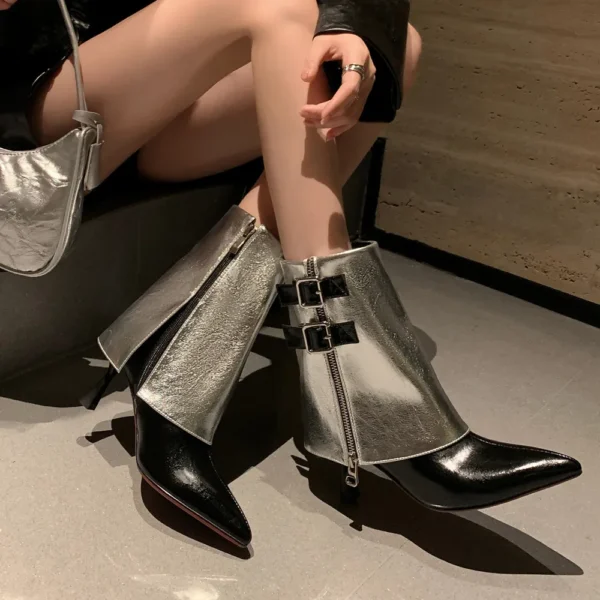 Mixed Colors Thin High Heels Party Office Lady Genuine Leather Shoes