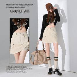 High-Waisted Slim-Fitting Versatile Midi Skirt, Cargo Mini Skirt, A-Line Pencil Skirt